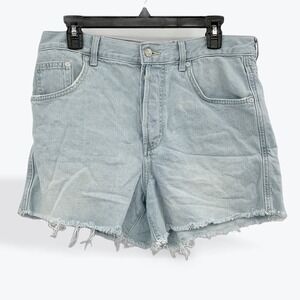 We The Free Ivy Mid Rise Distressed Denim Cutoff Shorts Light Wash Size 31